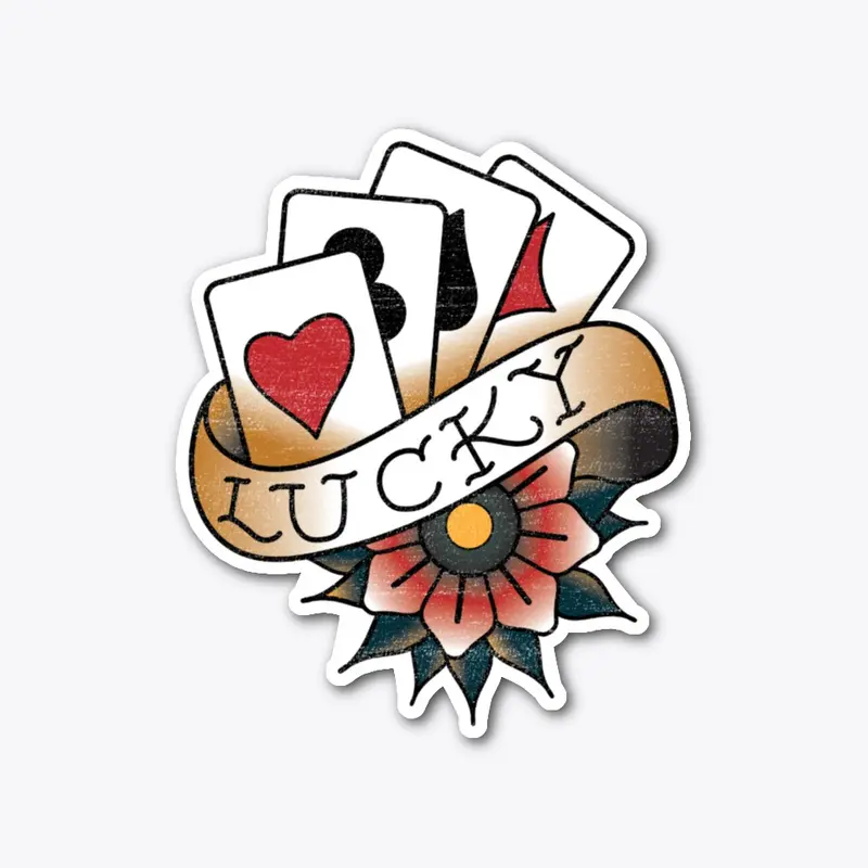 Lucky Cards Tattoo Sticker